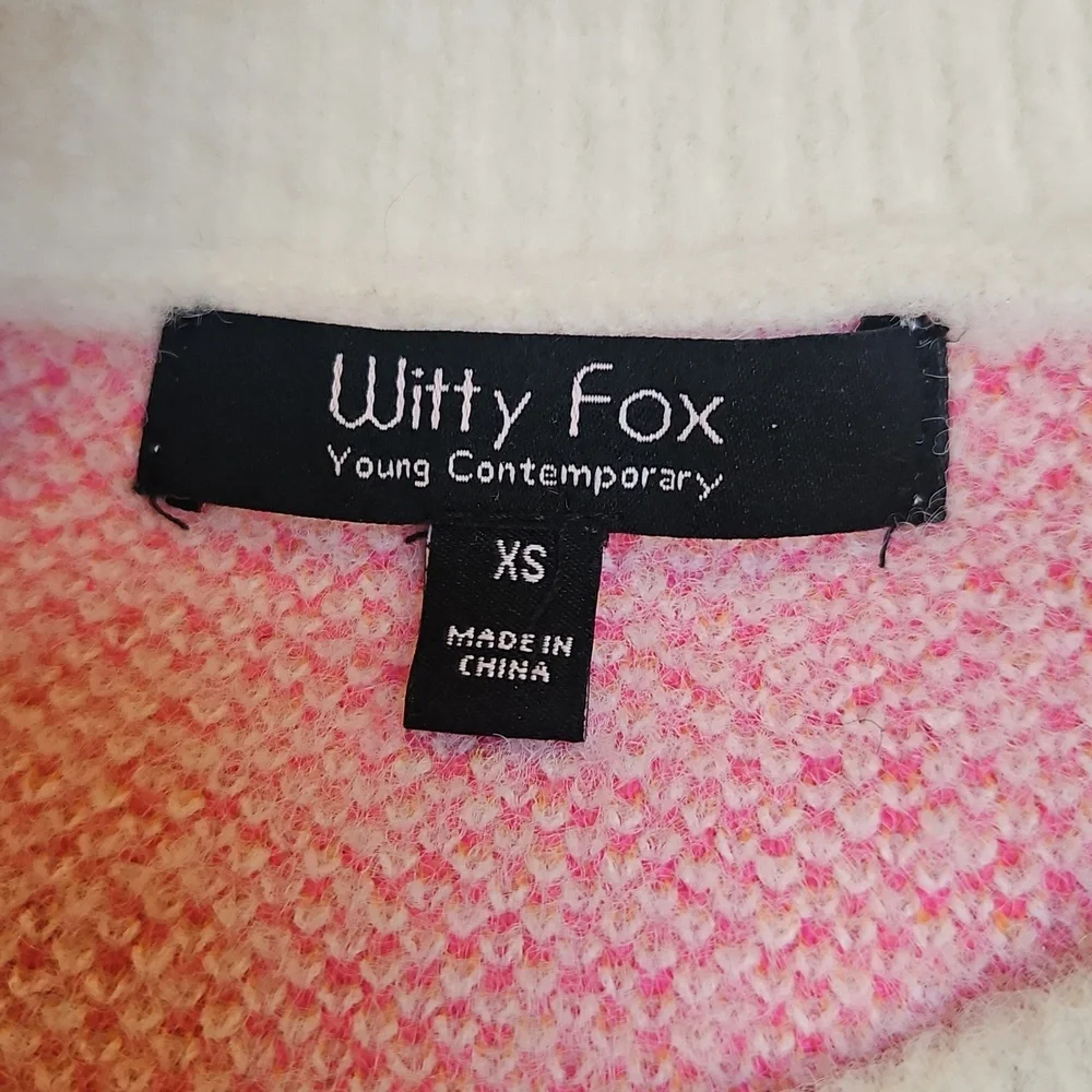 WITTY FOX Pink and Orange Flower Sweater - XS